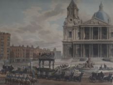 Merigot After Pugin, coloured aquatint, Funeral Procession of the late Lord Viscount Nelson 1806, 39