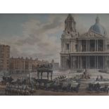 Merigot After Pugin, coloured aquatint, Funeral Procession of the late Lord Viscount Nelson 1806, 39