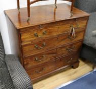A George III mahogany four drawer chest with a brushing slide W.84cm