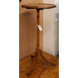 An Edwardian satinwood tripod table W.34cm