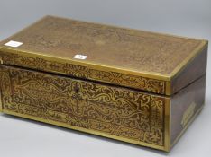 A boulle work writing slope on stand width 51cm depth 28cm height 22cm