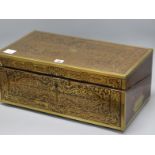 A boulle work writing slope on stand width 51cm depth 28cm height 22cm