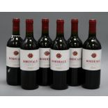Six bottles of Bordeaux Fontagnac