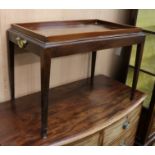 A mahogany tray top table W.69cm