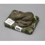 A bronze serpent paperweight 11cm Depth, 14cm Width and 7cm Height