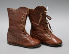 A pair of 19th century child's boots 14cm high