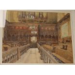 Nora Davison, watercolour, Lower Chapel, Eton College