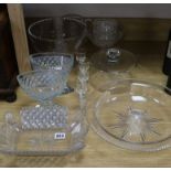 A collection of glassware, various