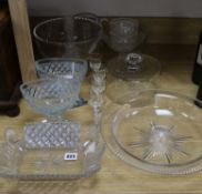 A collection of glassware, various