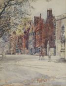 Nora Davison, watercolour, Burning Bush, Eton College