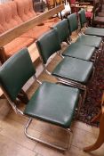 A set of five Bauhaus chrome and leatherette cantilever dining chairs