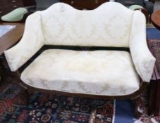 A 1920's mahogany framed settee W.124cm