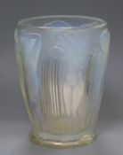 A R. Lalique Danaides opalescent glass vase, model no. 972, engraved mark 'R. LALIQUE FRANCE no.