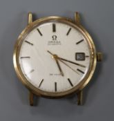 A gentleman's 9ct Omega De Ville automatic wrist watch, no strap.