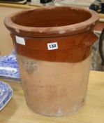 A Victorian terracotta bread crock height 36cm