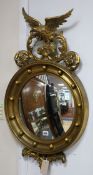 A Regency style gilt framed convex wall mirror H.84cm