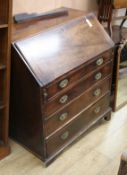 A George III mahogany bureau W.91cm