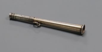 A novelty white metal propelling pencil modelled as a hunting horn, 78mm.
