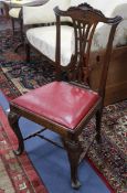 A set of six late 18th century Portuguese Chippendale style rosewood dining chairs