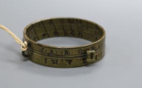 An 18th century brass sundial ring