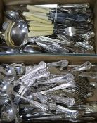 A quantity of Kings pattern plated flatware and other plated wares