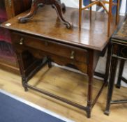 An early 18th century oak side table W.86cm