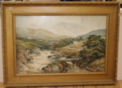 A 19th century gilt framed Scottish highland watercolour 65 x 100cm.