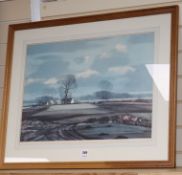 Rowland Hilder, Winter landscape, signed in pencil