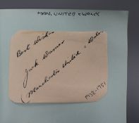 Autographs of footballers (27) from the 1950's in album