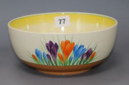 A Clarice Cliff crocus design bowl diameter 20cm