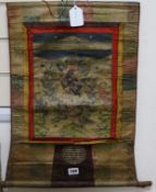 A 19th century Tibetan painted silk thangka