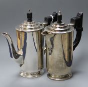 A George V silver cafe au lair pair, by Harrods Ltd, London, 1933, gross 26 oz.