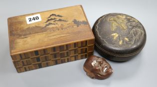 A Japanese box and cover and a Japanese box