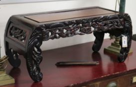 A Chinese hardwood opium table W.82cm