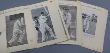 Autographs of famous cricketers from the 1950's