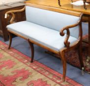 A French Empire style mahogany hall bench W.152cm