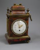 A French tortoiseshell mantel clock by J. Edwards, Paris height 23cm