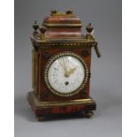 A French tortoiseshell mantel clock by J. Edwards, Paris height 23cm