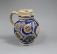 A 17th century Rheinish saltglazed flagon height 15.5cm