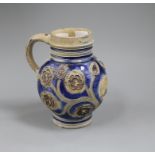 A 17th century Rheinish saltglazed flagon height 15.5cm