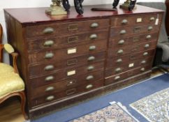 An early 20th century mahogany fourteen drawer plan chest