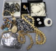 A collection of designer and other costume jewellery, including a Nigel Graham hardstone pendant