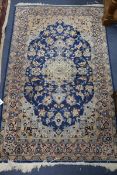 A Qum blue ground runner 166 x 104cm