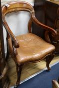 A Victorian elbow chair by Urquart and Adamson Liverpool