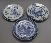 Chinese and other blue and white dishes