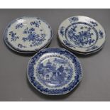 Chinese and other blue and white dishes