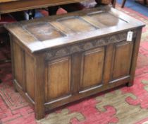 An 18th century oak style coffer W.91cm