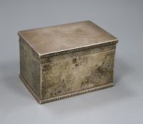 A 1930'S silver rectangular box and hinged cover, S. Blanckensee & Sons Ltd, London, 1936, 12.7cm,