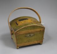 A Regency domed topped sewing basket and cover height 13.5cm