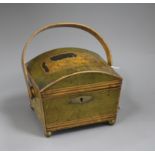 A Regency domed topped sewing basket and cover height 13.5cm